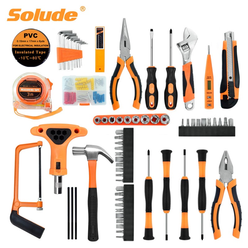 SOLUDE Tool Set 182-Piece Home Repair Tool Kit for Men Women College Students Household Basic Hand Tool Sets with Case for Home Maintenance Dorm Essentials and DIY Projects - Image 2